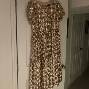 Gold sequined maxi dress